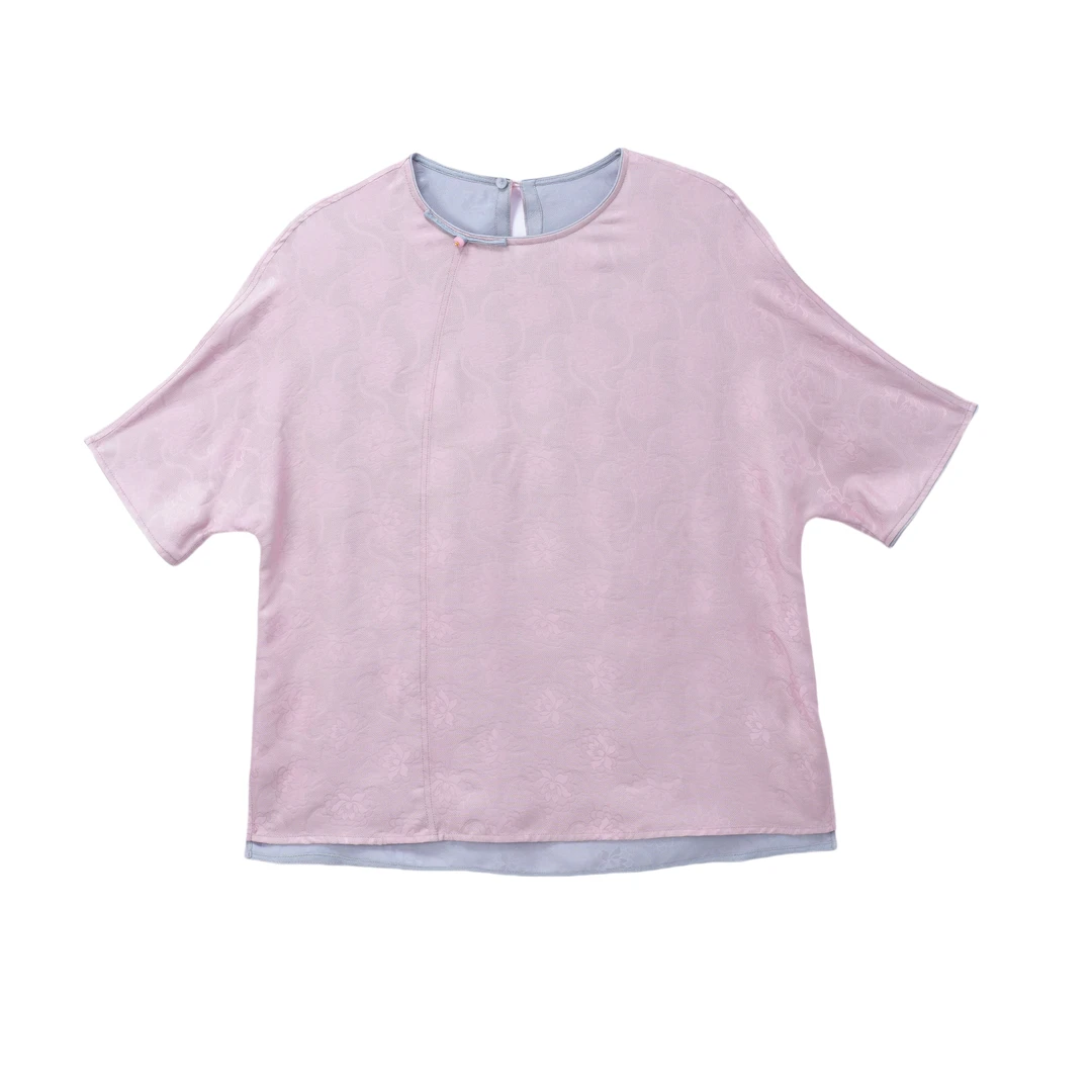 芷蓝-YZQS256669新中式桑蚕丝上衣中国风时尚气质百搭女装提花