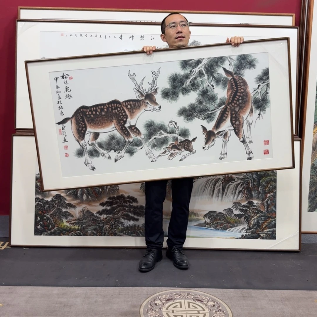 国画带框绘画160/80尺寸