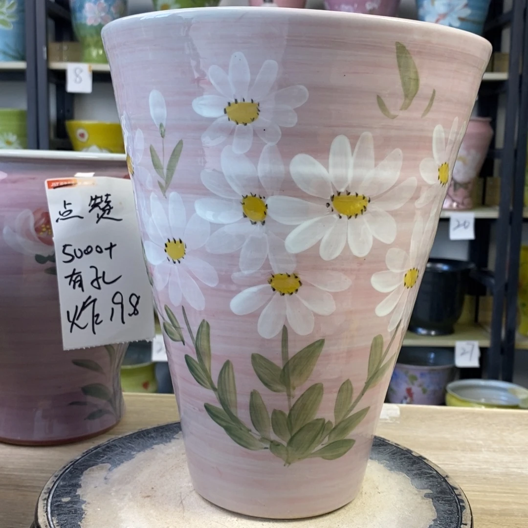 景德镇手工手绘陶瓷花盆