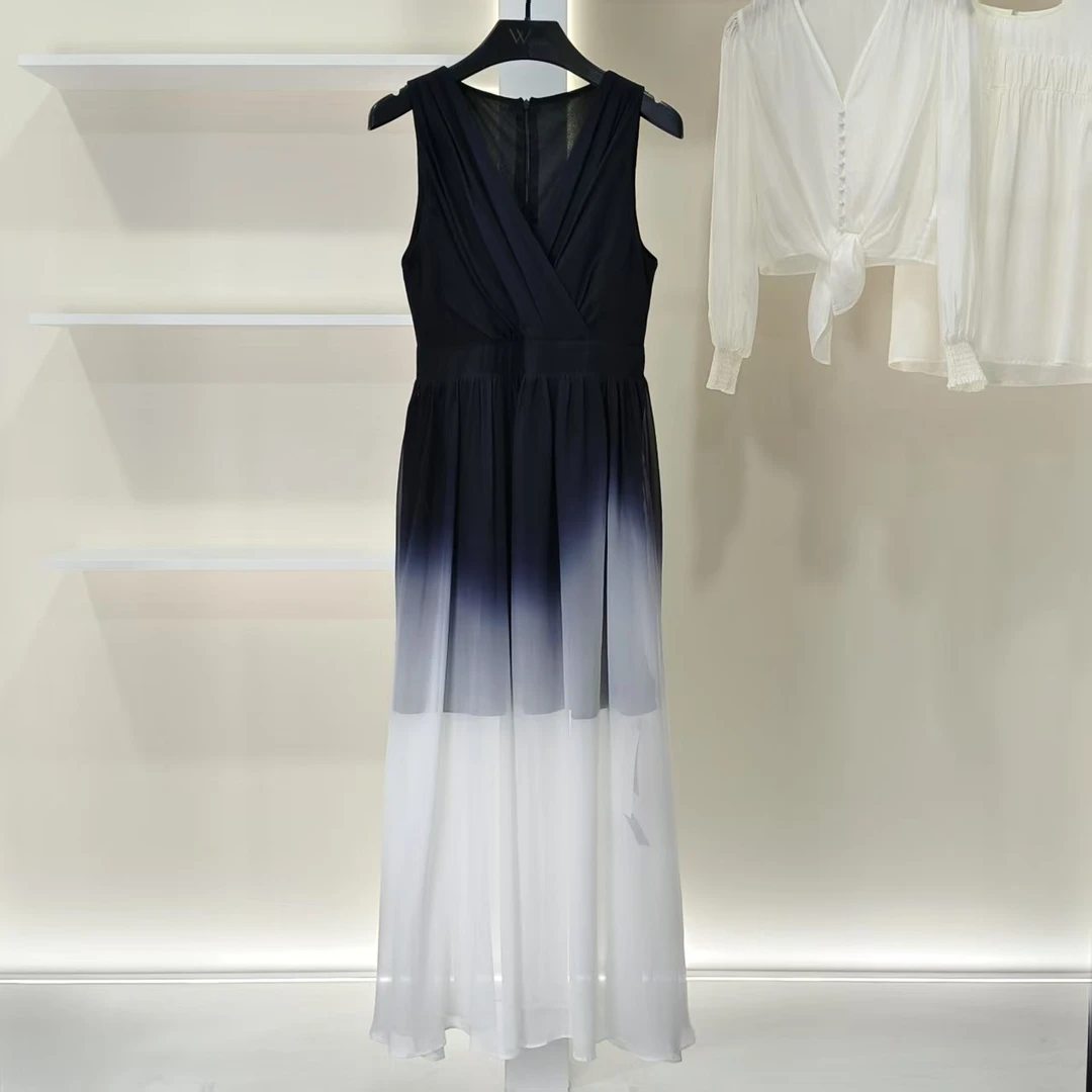 麦迪尚品【深圳原创】40422113 渐变无袖法式连衣裙夏季女2025新款