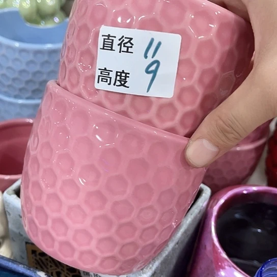 多肉绿植陶瓷花盆9.9包邮，有孔