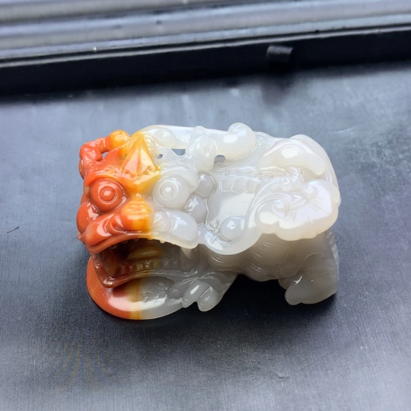 【闪购商品】石英质玉（黄龙玉）黄龙玉貔貅手把件未镶嵌那***谁