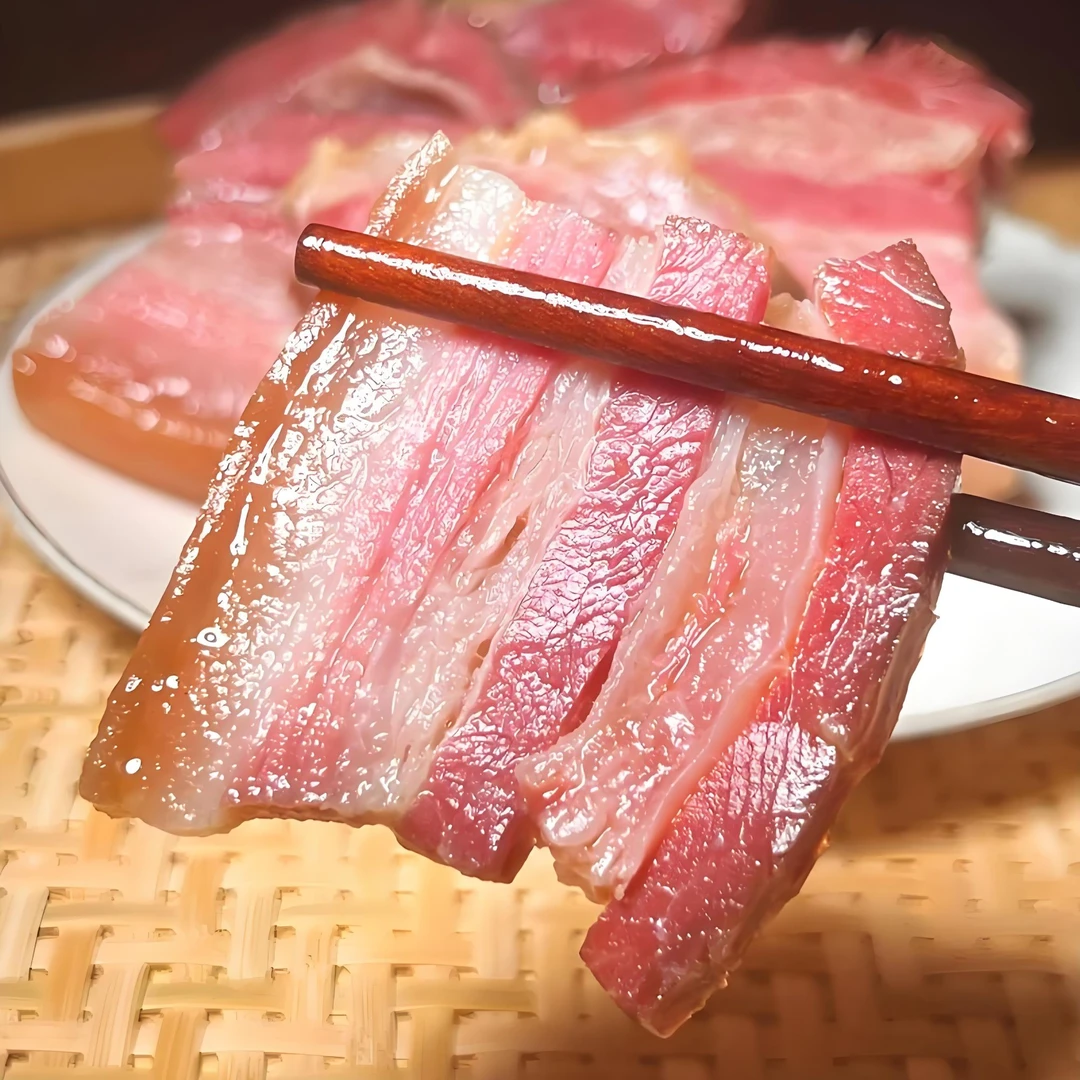 大关农家美食乡村烟熏五花肉一物一拍乡村美食