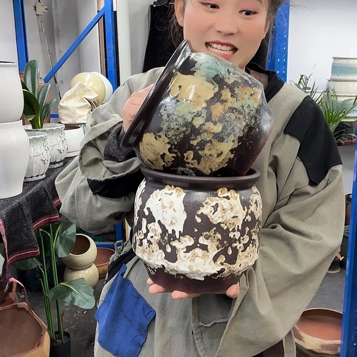 18×18 -粗陶花盆有孔-买买买