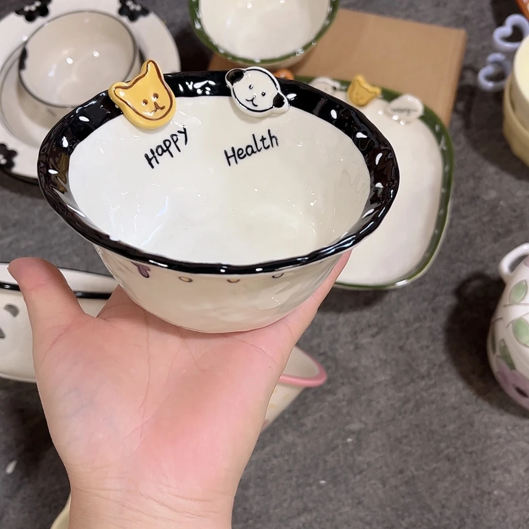 纽扣小狗5寸陶瓷餐具