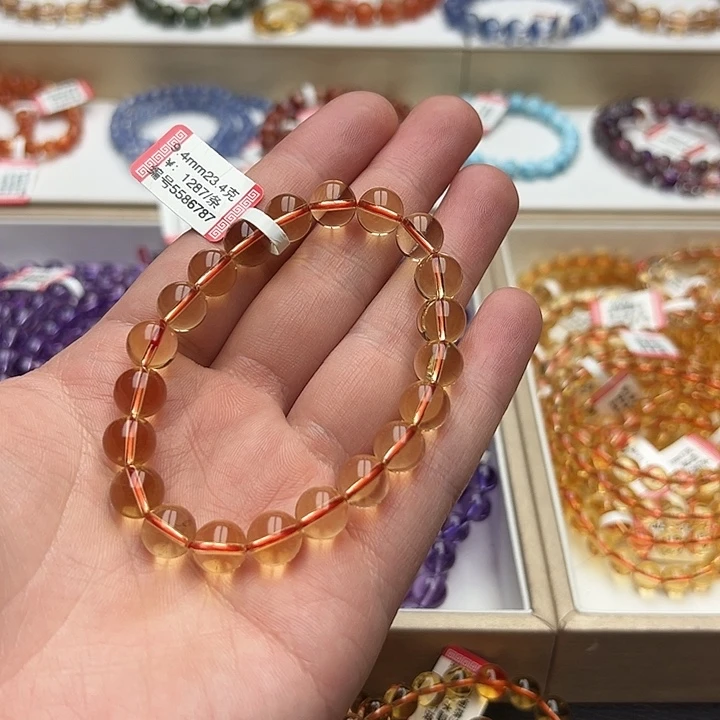 未镶嵌手链黄晶天然巴西全净暴力黄黄水晶9.4