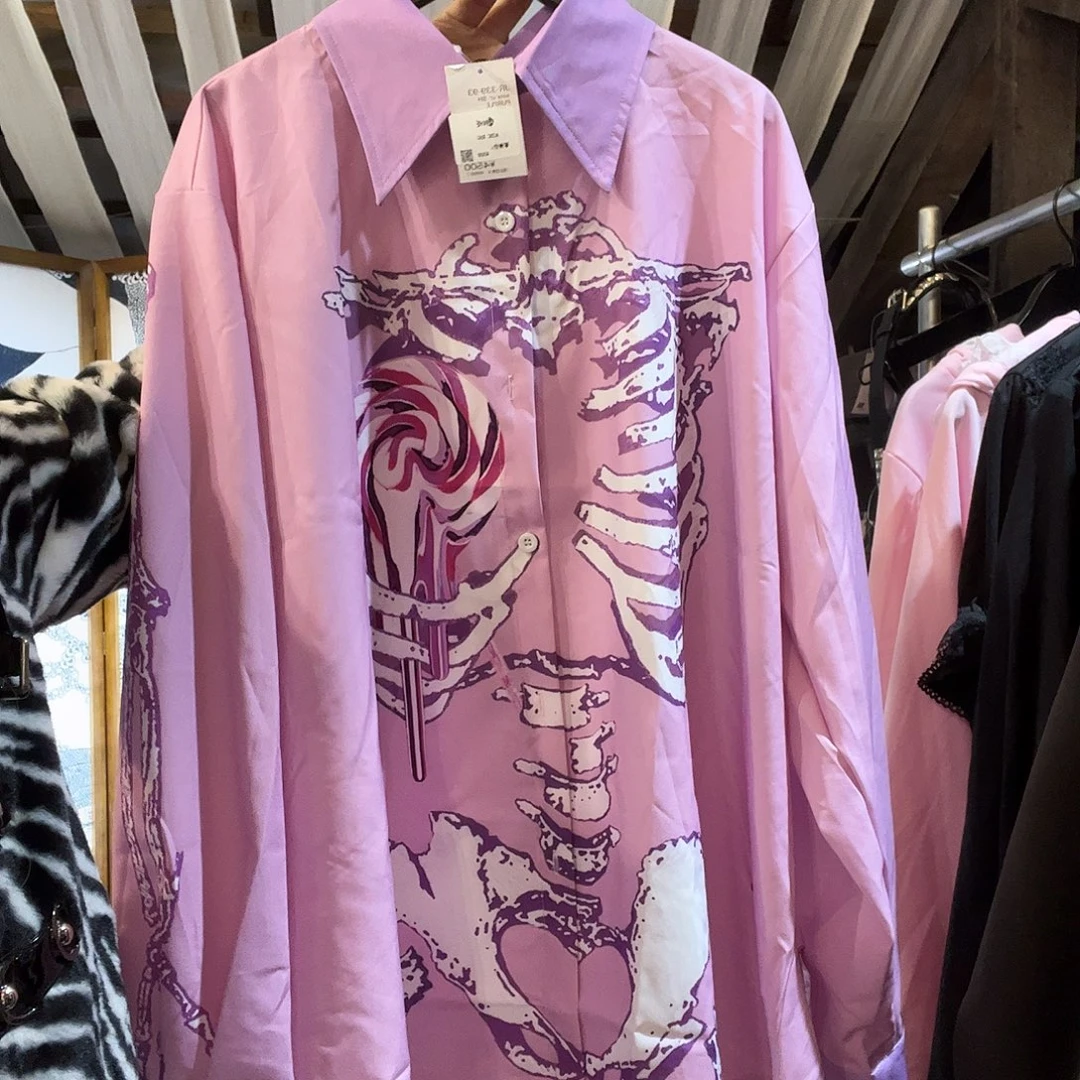 Acdc肋骨粉紫衬衫