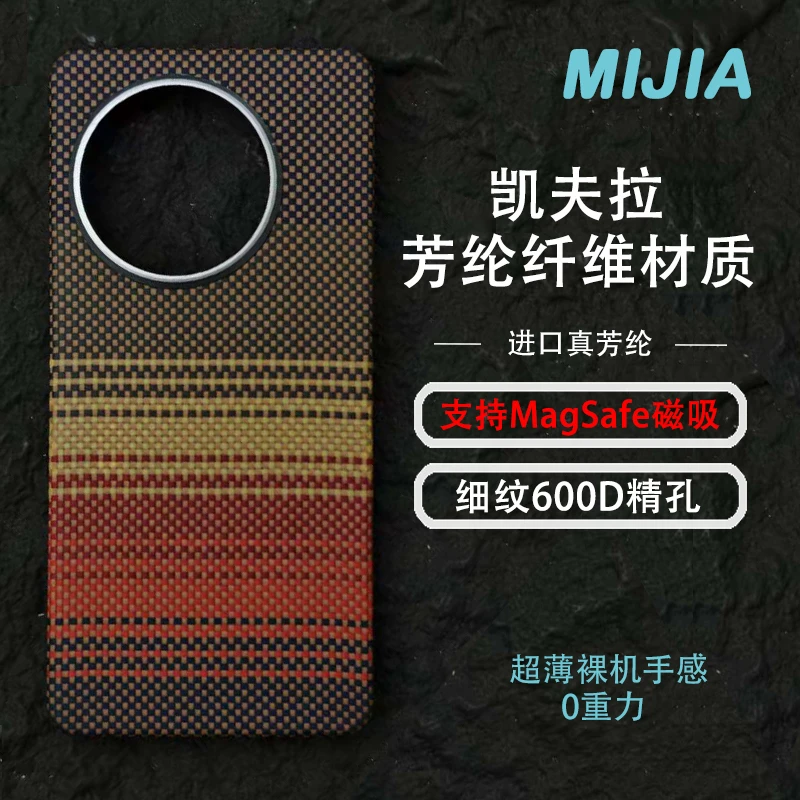 日落黄昏适用一加ACE5凯夫拉芳纶纤维细纹半包ace5Pro超薄磁吸壳