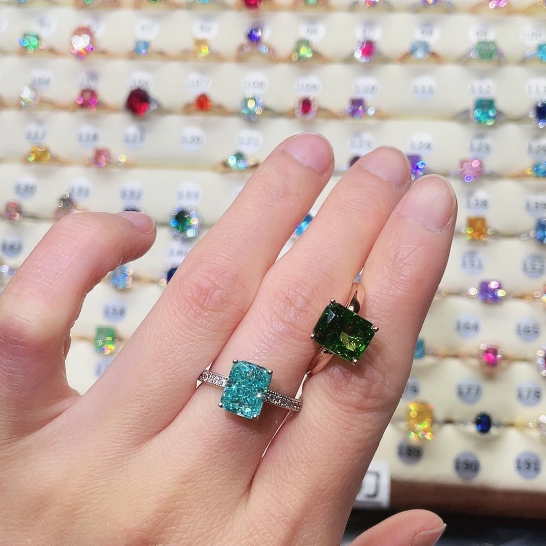 合成碳硅石非金属11圈镶绿色石