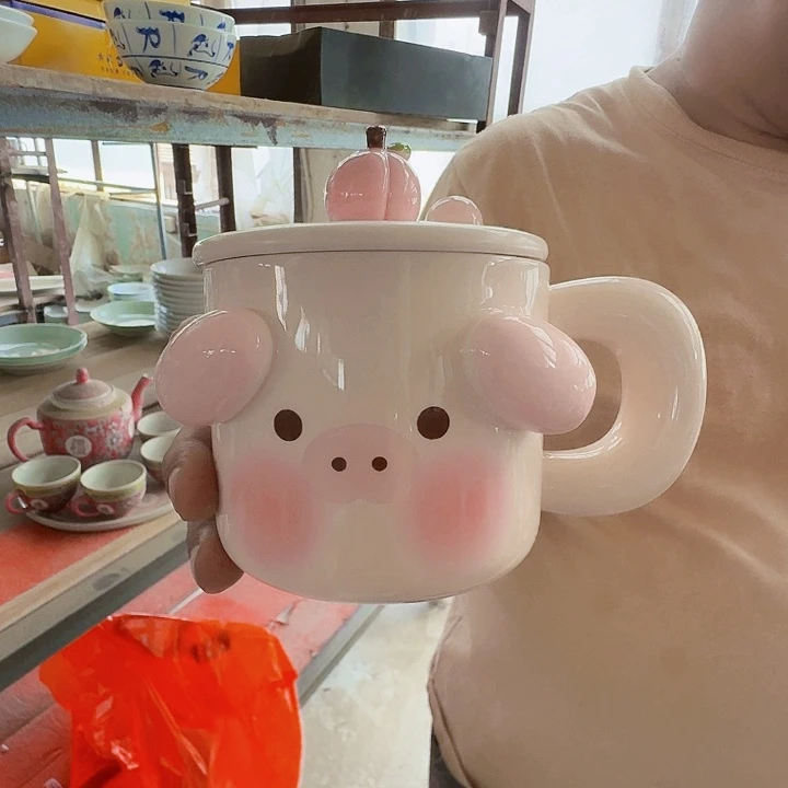 景德镇高温陶瓷猪猪杯子1个