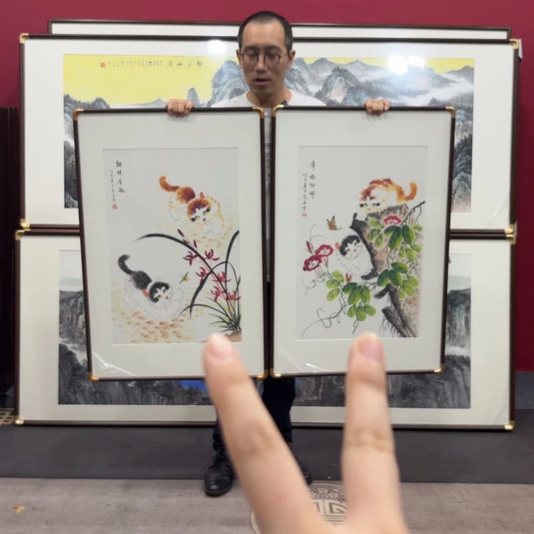 国画带框绘画90/60尺寸