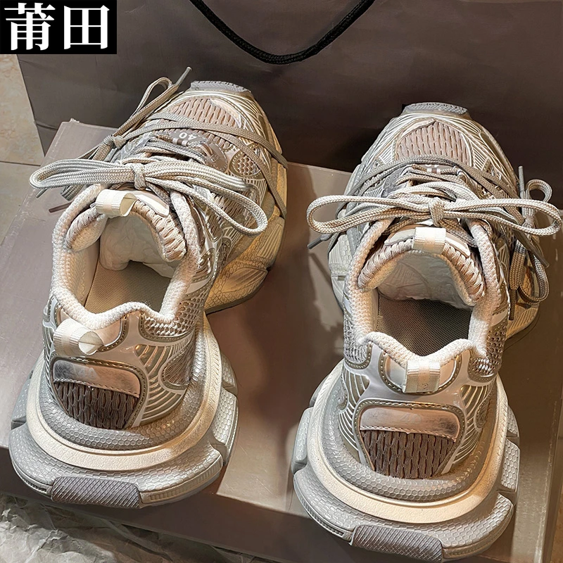 春季老爹鞋男女款2025新款九代冬季做旧复古脏脏鞋厚底休闲运动鞋