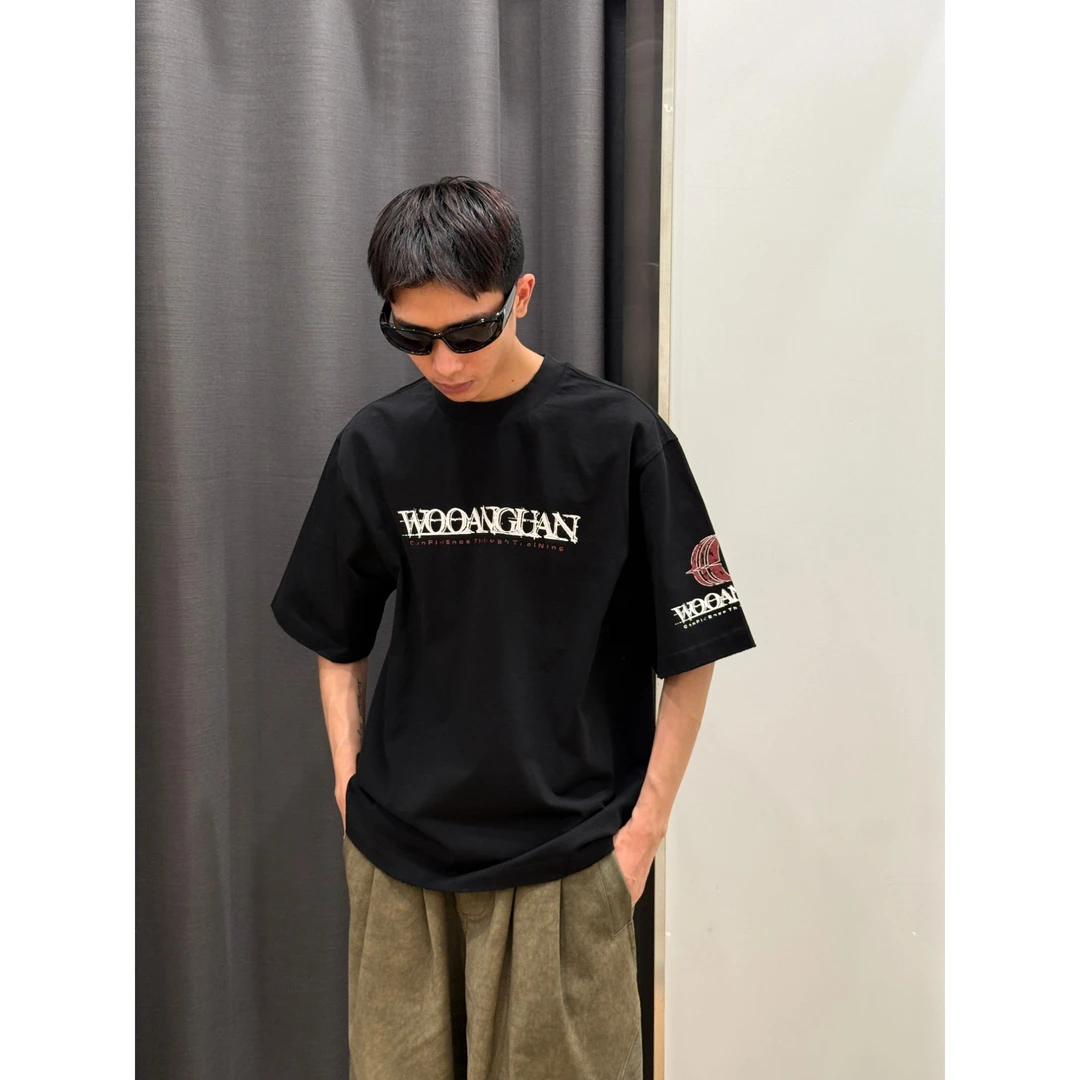 印花美式潮流圆领短袖T桖男新款宽松T桖25B355