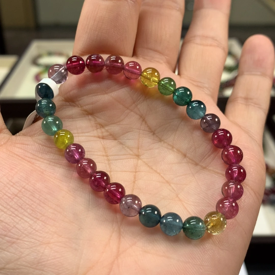 未镶嵌手链碧玺6.7左右
