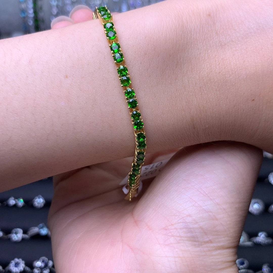 透辉石手链银S925镶嵌