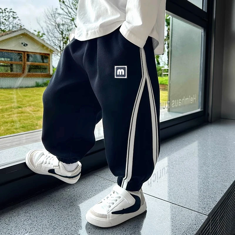 男童裤子春秋款2025新款春装痞帅男宝宽松长裤时髦儿童休闲运动裤