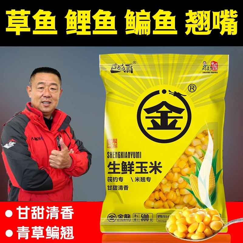 金龙生鲜甜嫩玉米钓鱼窝料饵料翘嘴草鱼鳊鱼水果玉米打窝挂钩