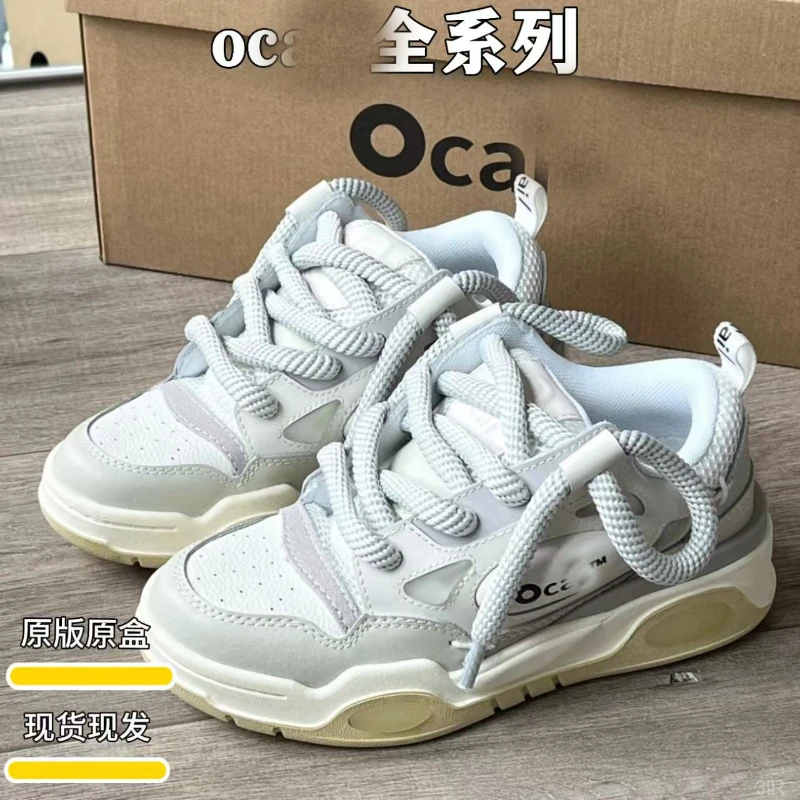 ocai面包鞋情侣学生百搭厚底休闲增高板鞋面包鞋国潮时尚高端鞋子