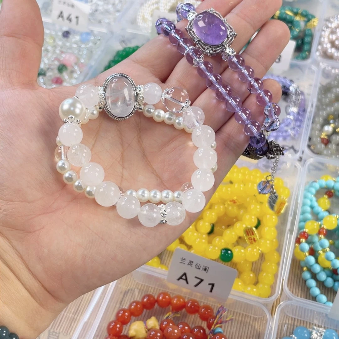 石英质玉手饰银S925镀金镶嵌