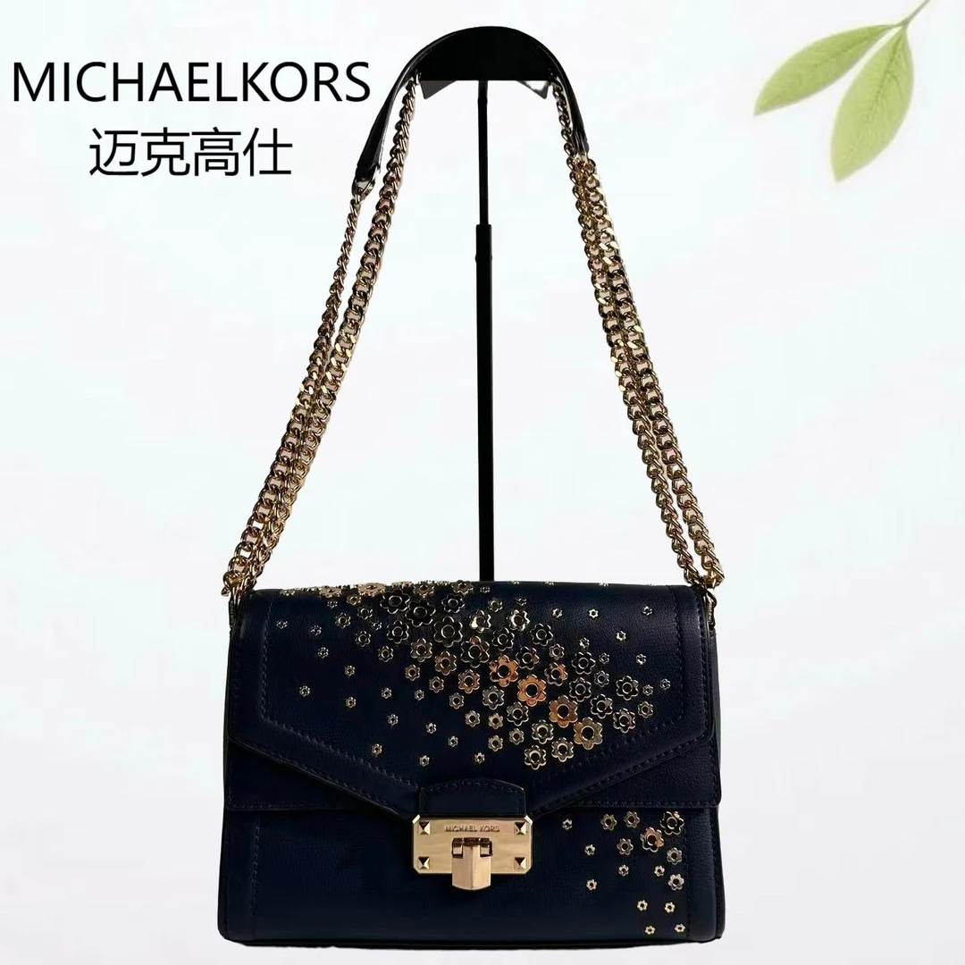 95新 MICHAEL KORS/迈克高仕 蓝单肩斜挎包G25804501底长24X17