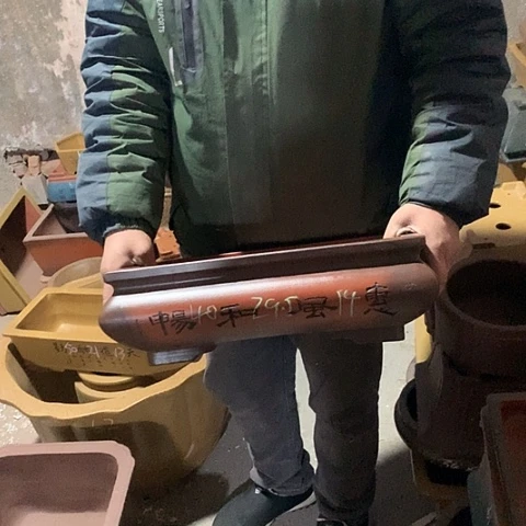 紫砂花盆手工制作