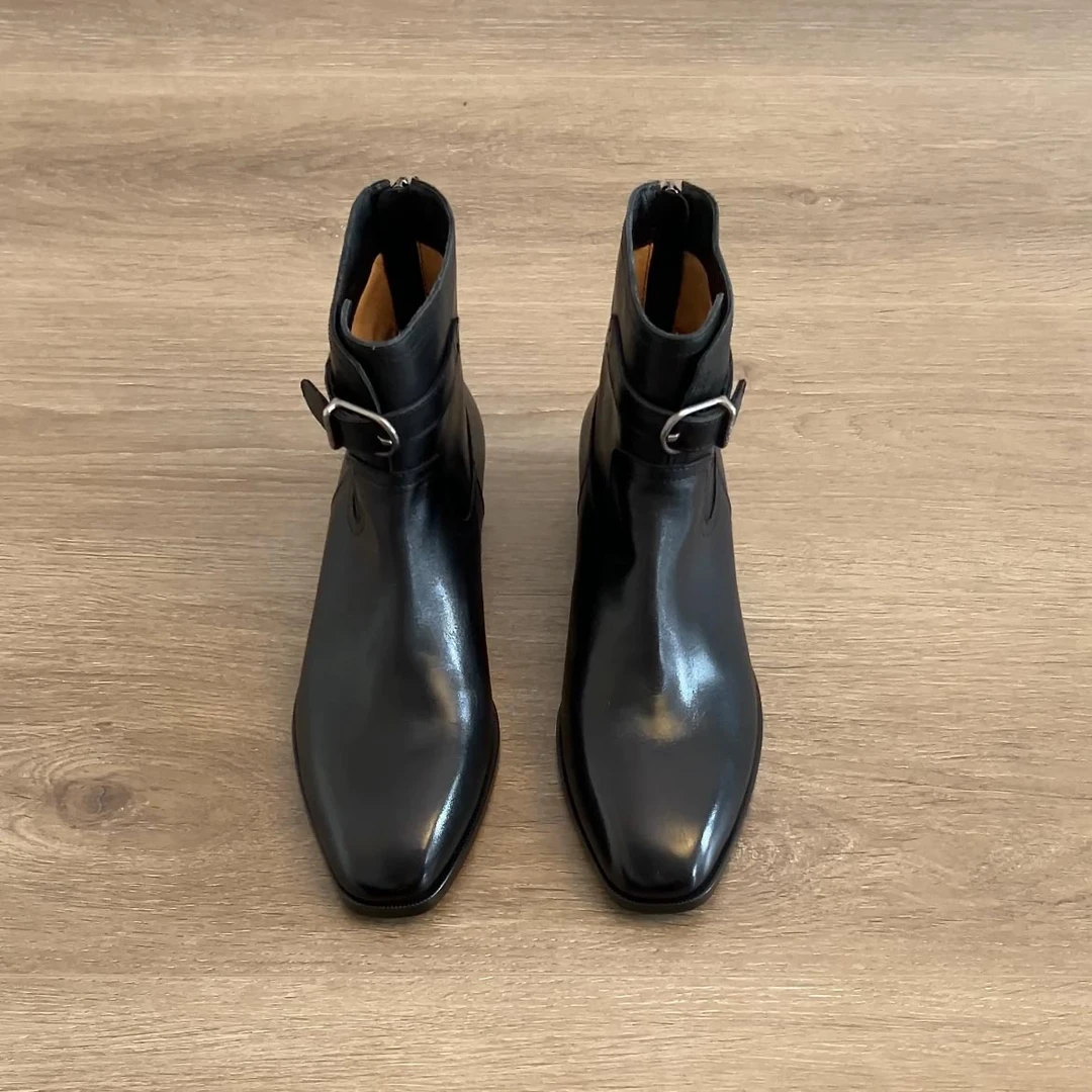 Dannyfrey时装靴经典马靴方头筒靴单靴尖头牛仔靴固特异英伦风