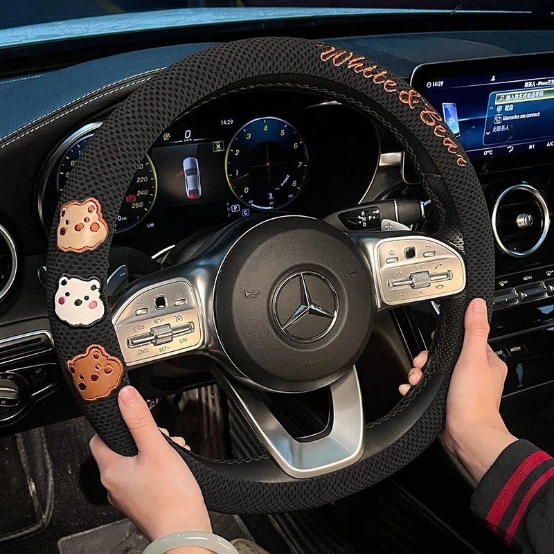 2025新款网红女神汽车方向盘套四季通用冰丝透气把套卡通可爱防滑