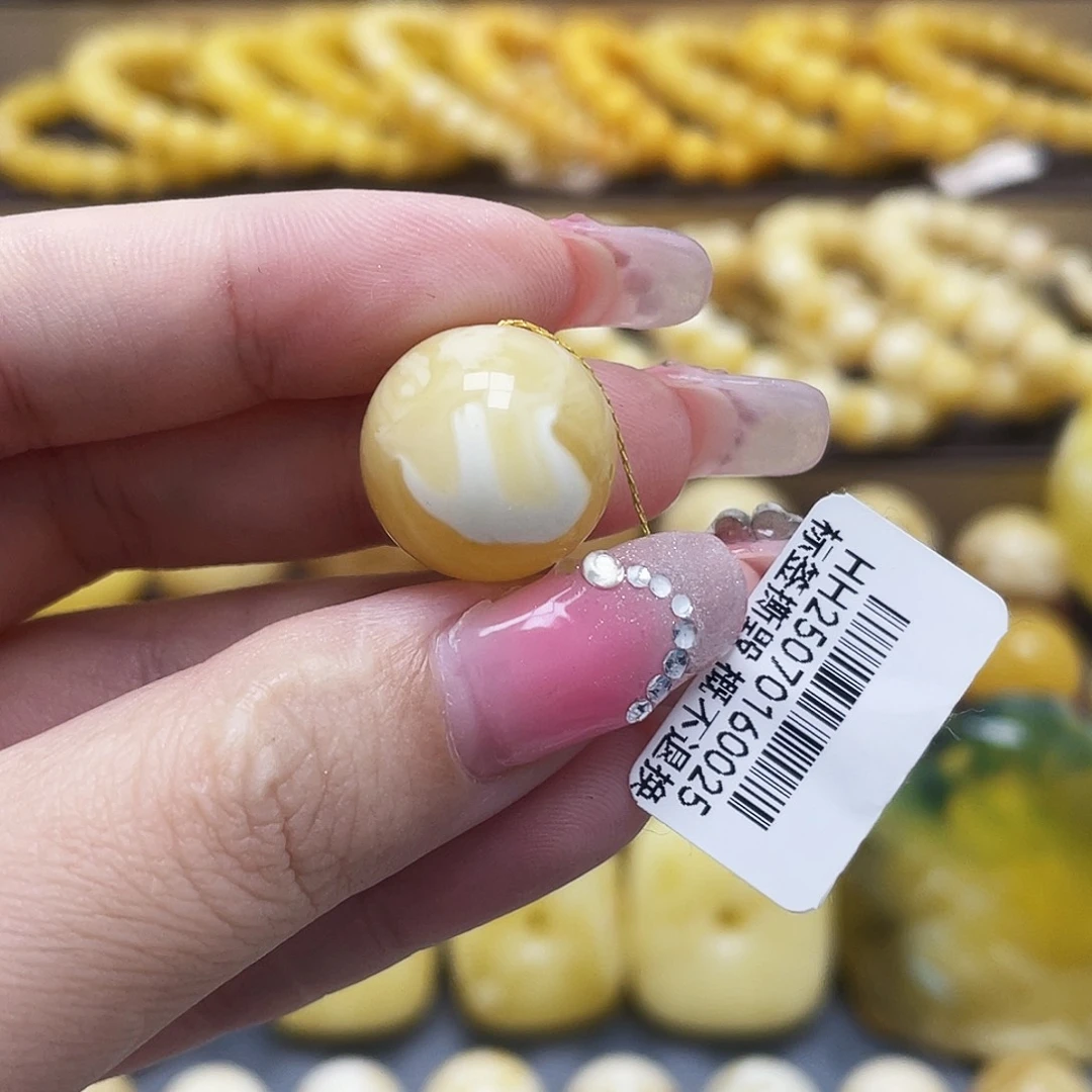 裸石琥珀未镶嵌16.5mm圆珠微瑕