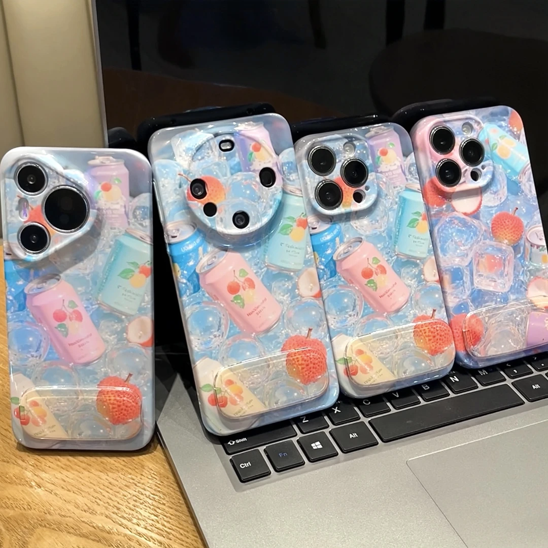 雅天立冰镇荔枝汽水支架适用苹果16手机壳13华为P70vivoppo小米15