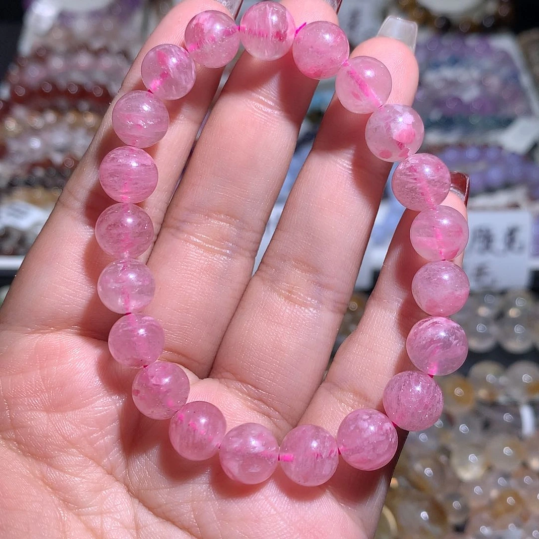 未镶嵌手链水晶玉化樱花雨9