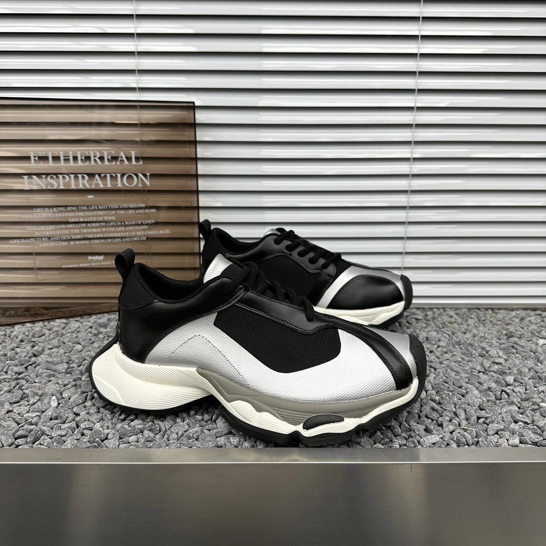 男款厚底老爹鞋户外男款复古休闲运动鞋显瘦做旧风时尚潮鞋增高鞋