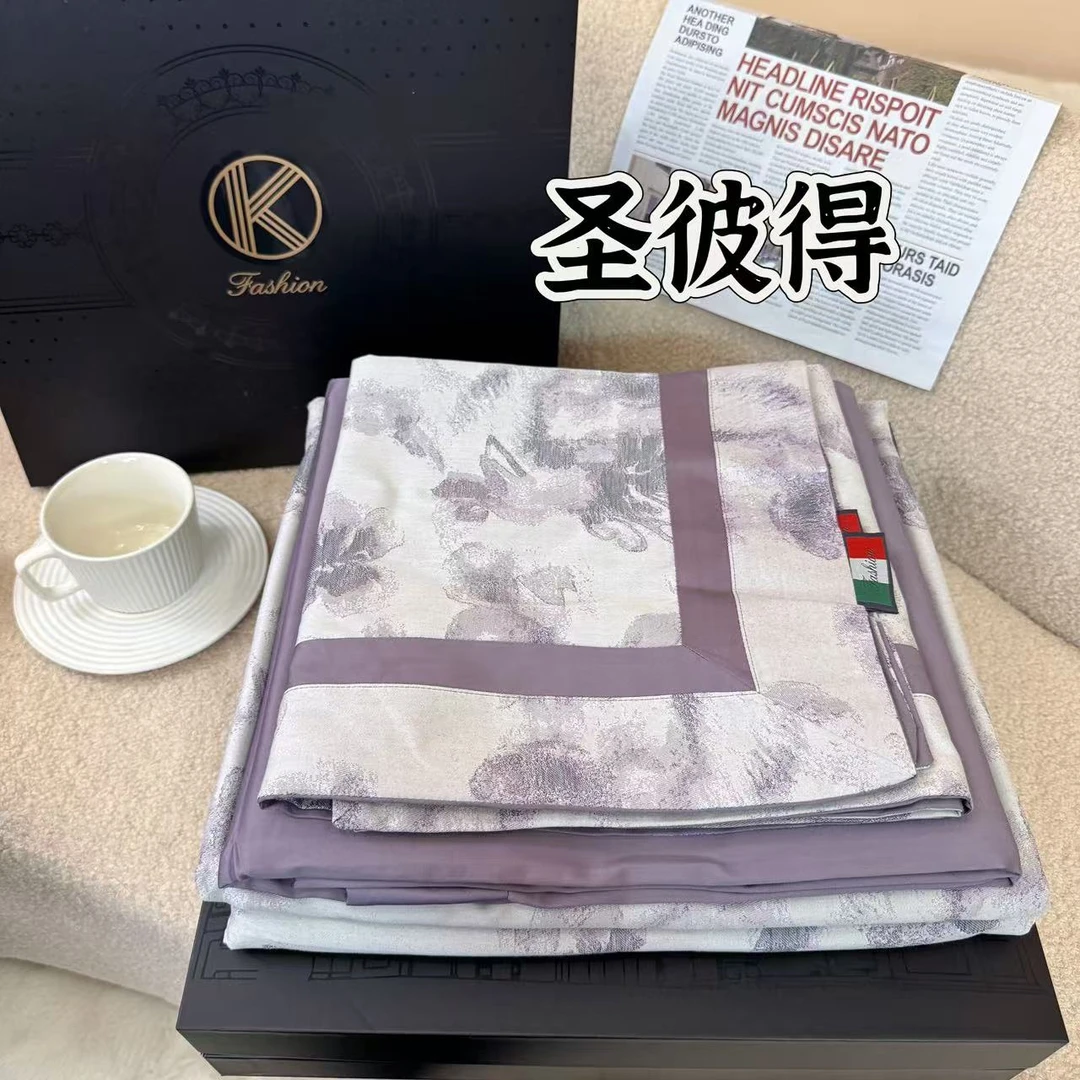 【圣彼得】100S高奢埃及棉全棉色织提花四件套100%纯棉四件套