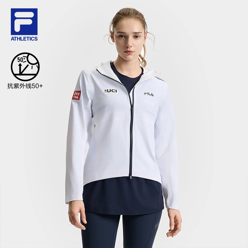 Fila/斐乐2025春夏新款女子运动梭织上衣防紫外线外套A11W528701F