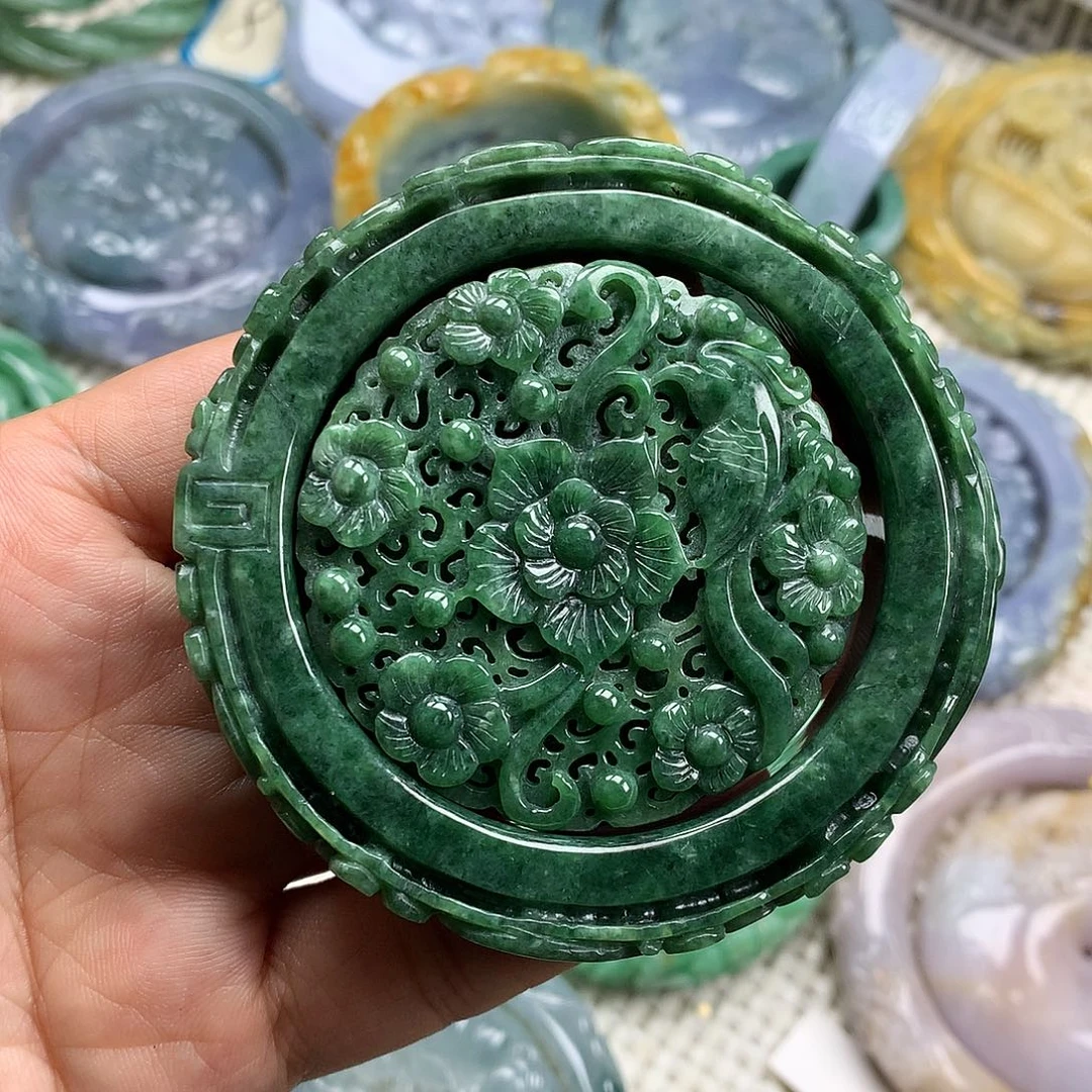 翡翠未镶嵌手镯天然翡翠53.5