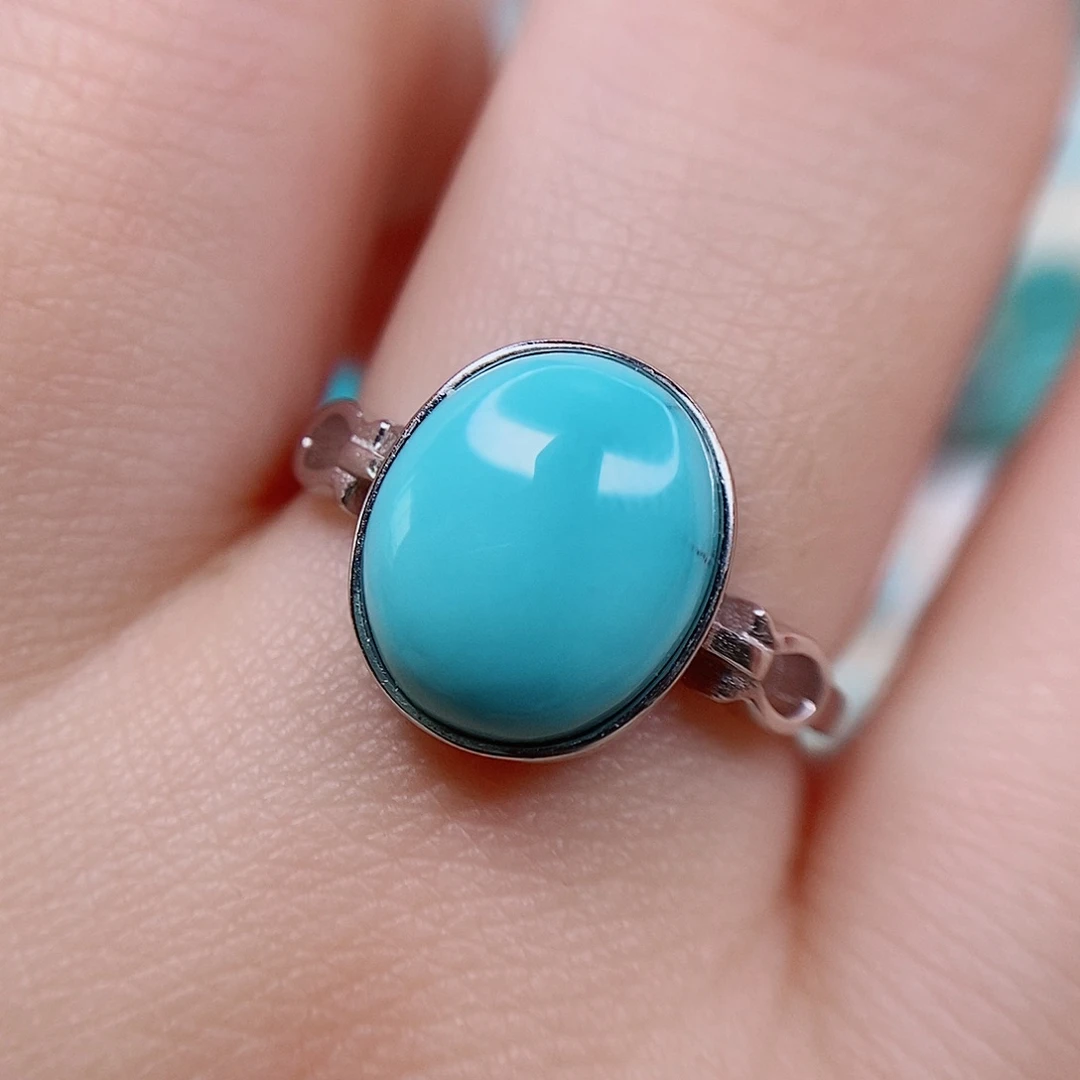 绿松石戒指银S925镶嵌