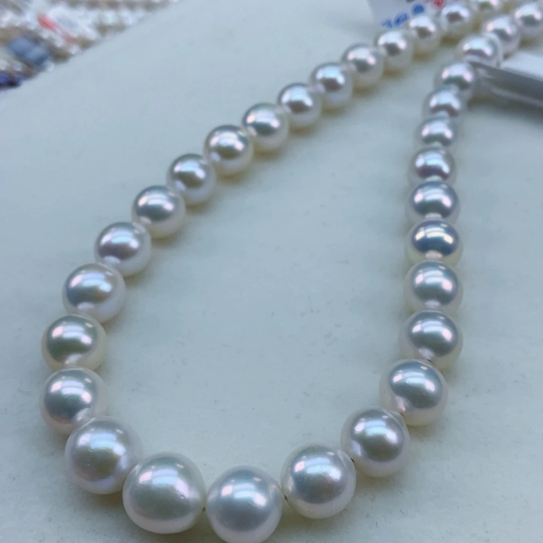 银S925镶嵌9/12极强光银蓝炫彩干净油亮淡水珍珠