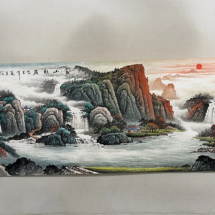 国画国画作品山水任海鲜画