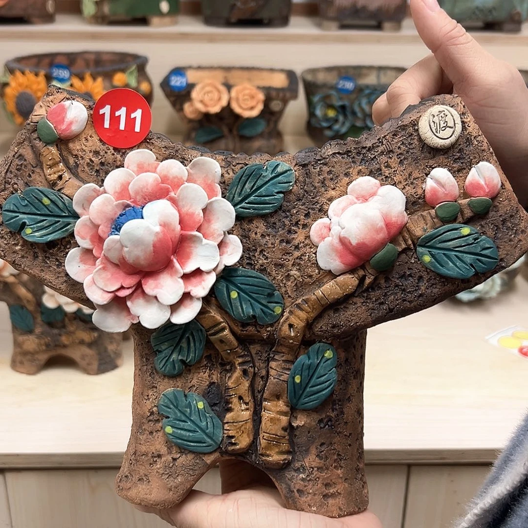 紫砂花盆111号内囗17×9.5外高20