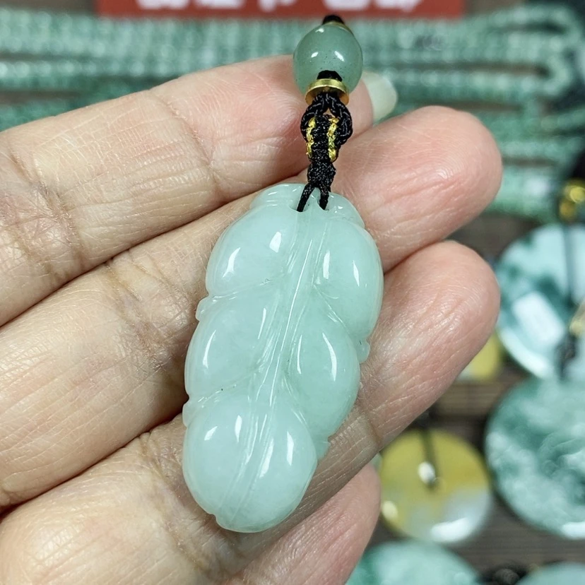 【闪购商品】翡翠颈饰未镶嵌玉吊坠翡翠玉双面金枝玉叶