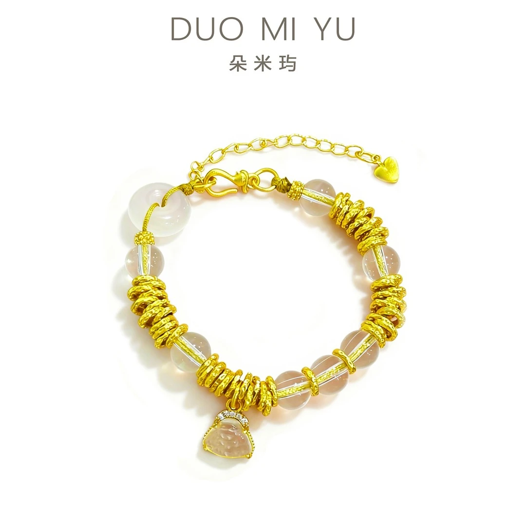 【未改价】佛公平安扣透白珠盘缠手链