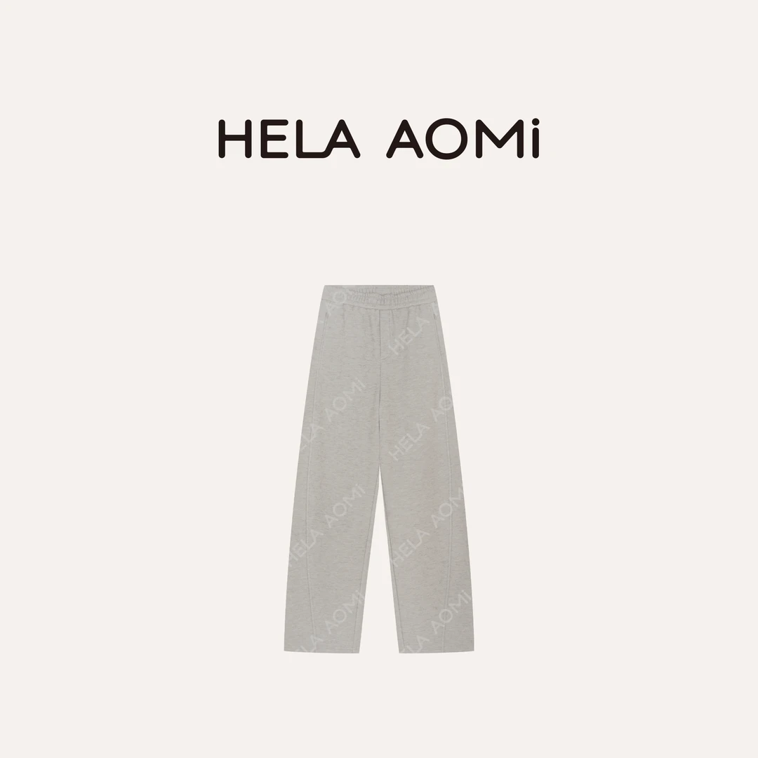 HELA AOMI“羊毛卫裤”绵羊毛莱赛尔松紧腰茧型休闲裤CY5CM61571