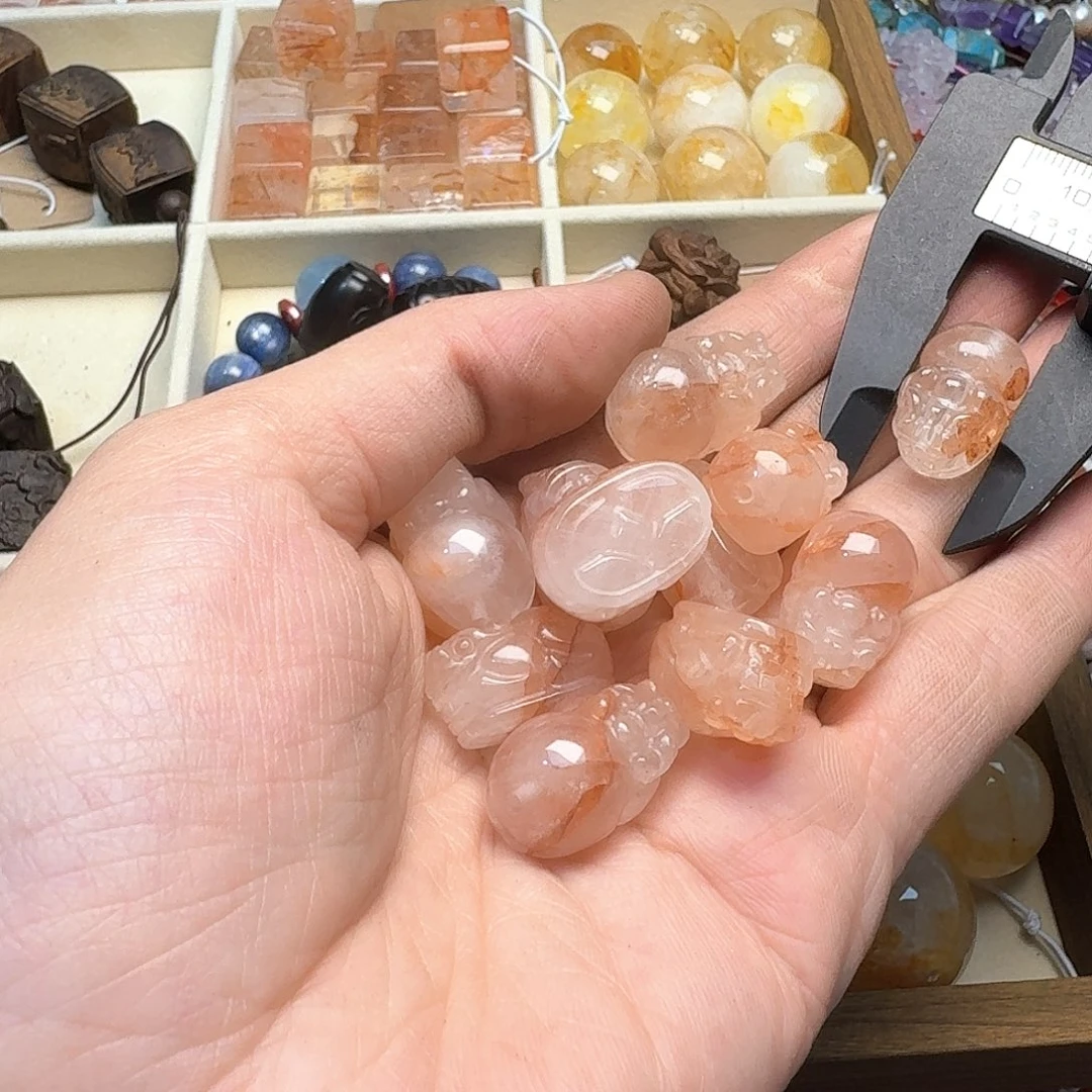 玛瑙/玉髓合金珠宝半成品一个13x20m晚霞胶花貔貅