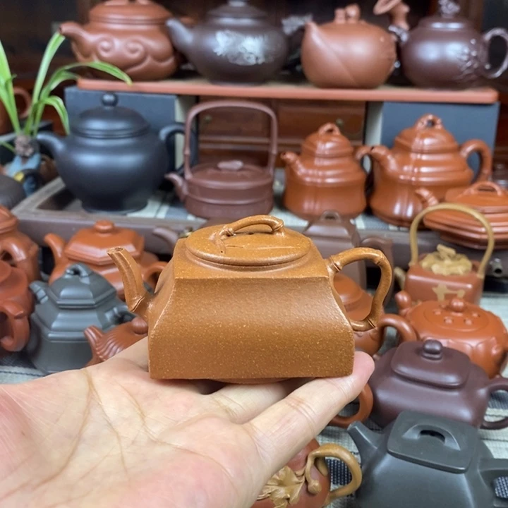 茶壶紫砂方竹石瓢120cc原矿老降坡泥特价