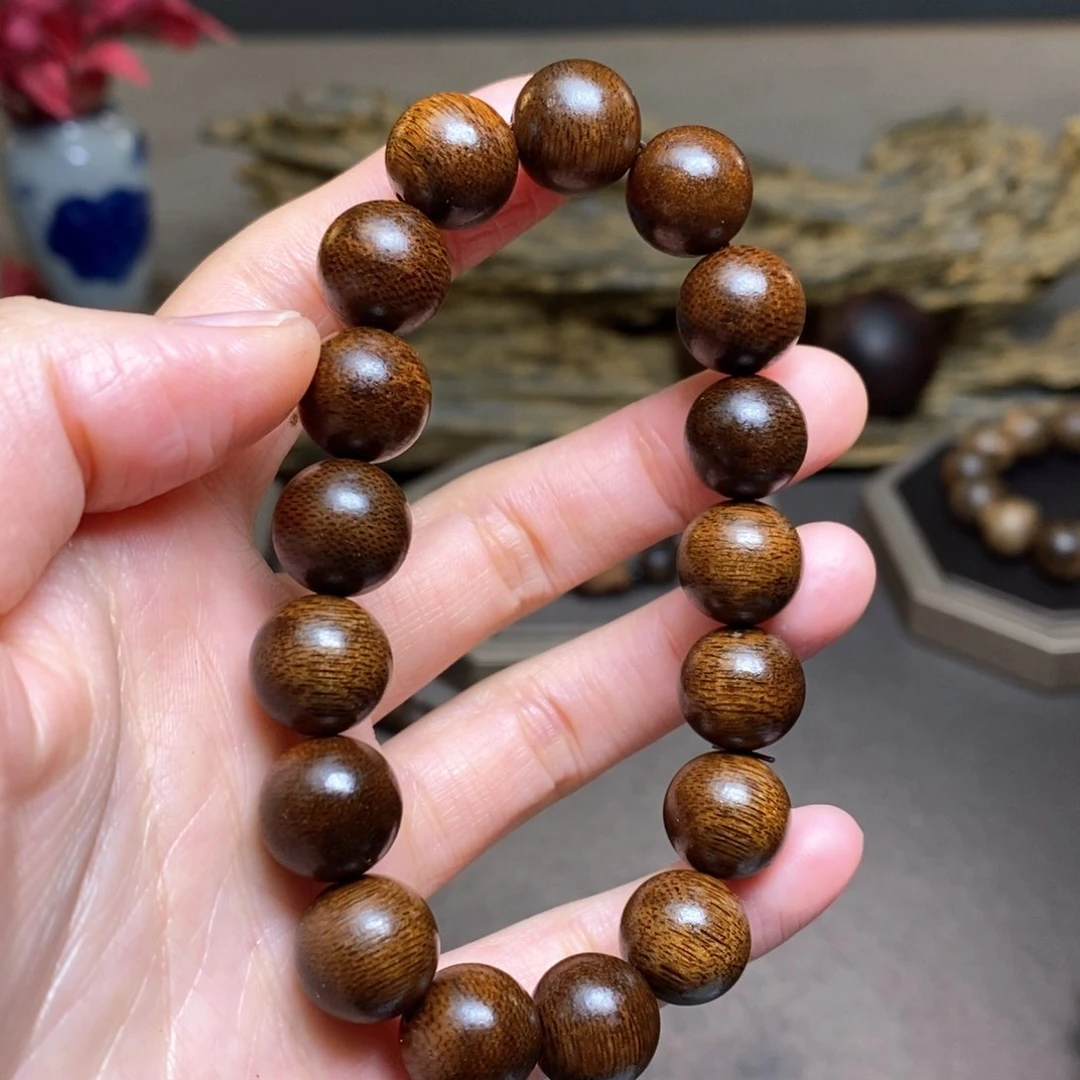 沉香手串越南芽庄黄棋楠玉化1.2