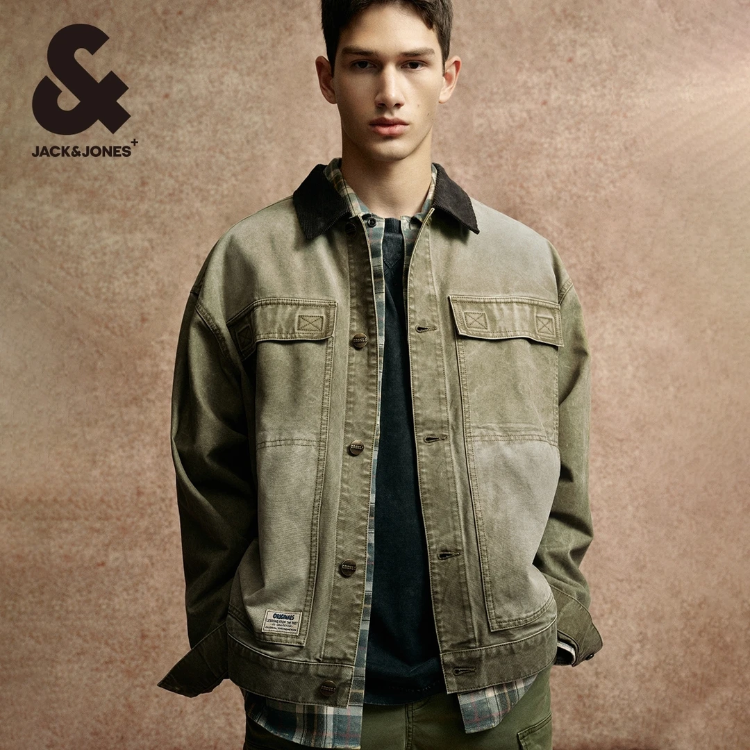 【商场同款】杰克琼斯春季新款简约宽松水洗牛仔夹克外套高级感男