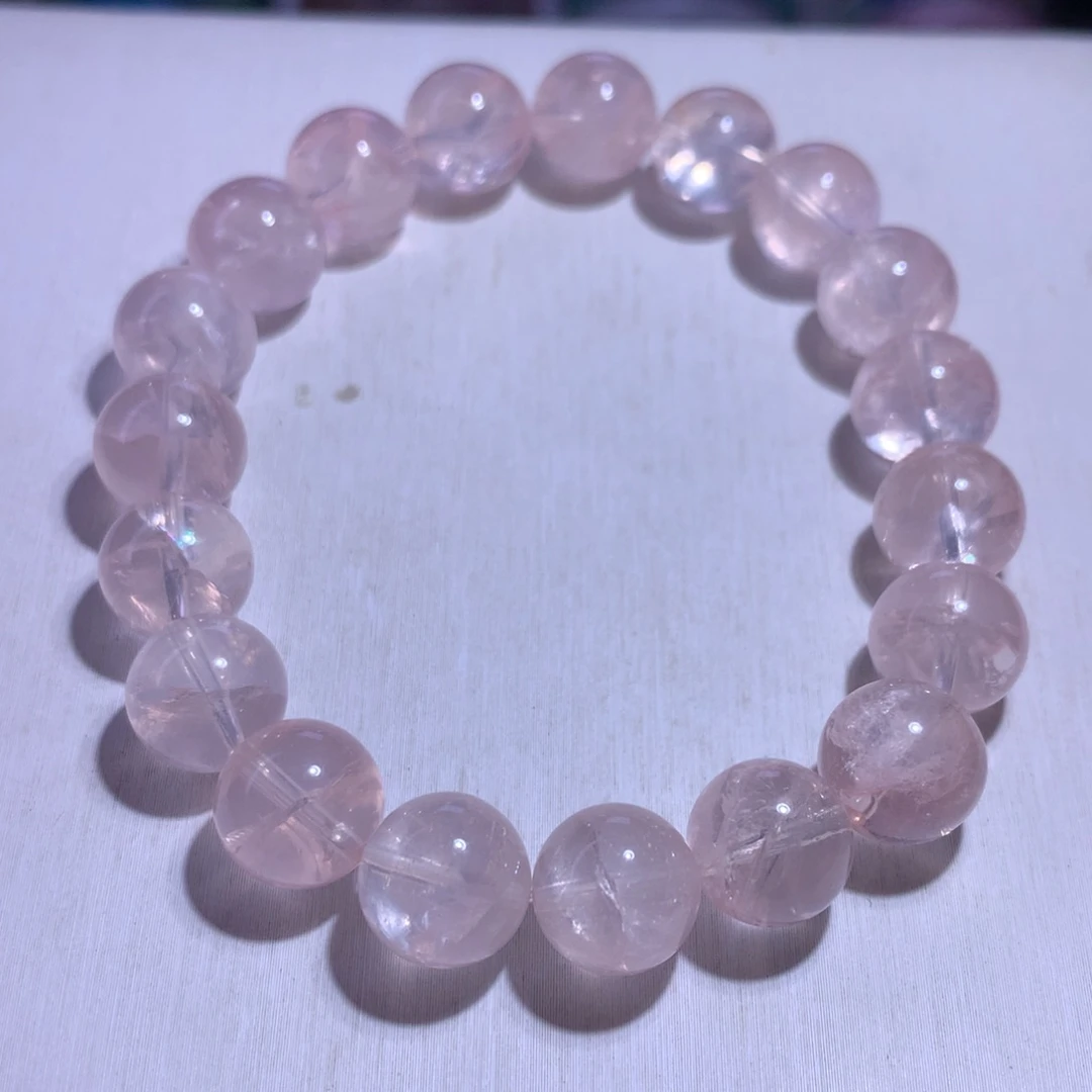 手串银S925镶嵌水晶粉啊赛10.7m