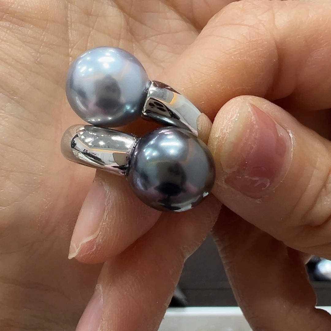海水珍珠戒指银S925镶嵌?****?