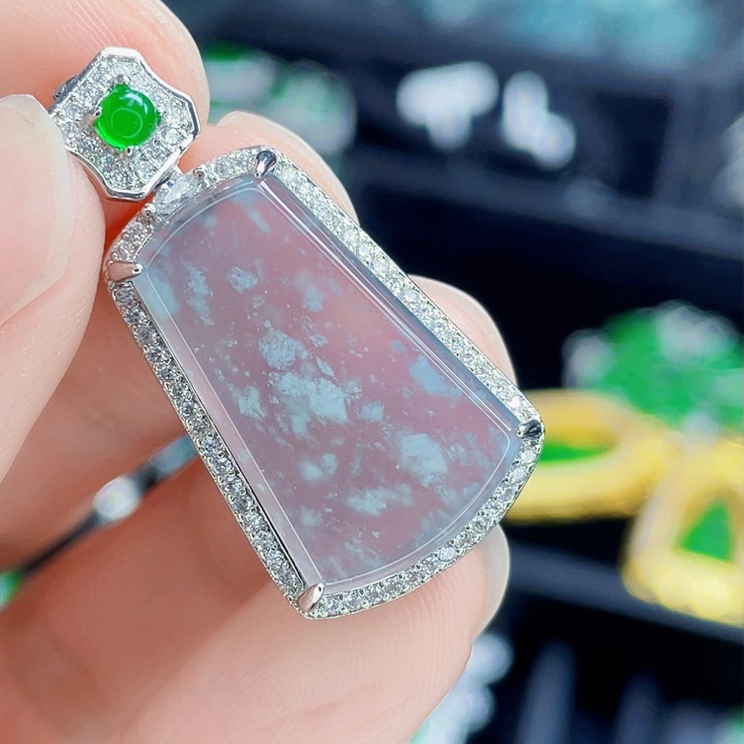 翡翠吊坠(不含链)银S925镶嵌