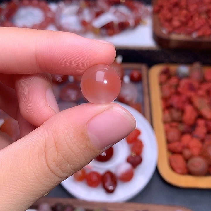 未镶嵌南红玛瑙珠宝半成品单珠
