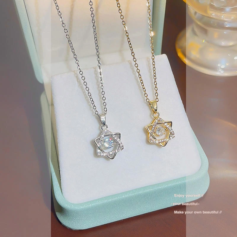 欧美轻奢风灵动六芒星钛钢项链饰品女百搭高级感简约时尚锁骨项链